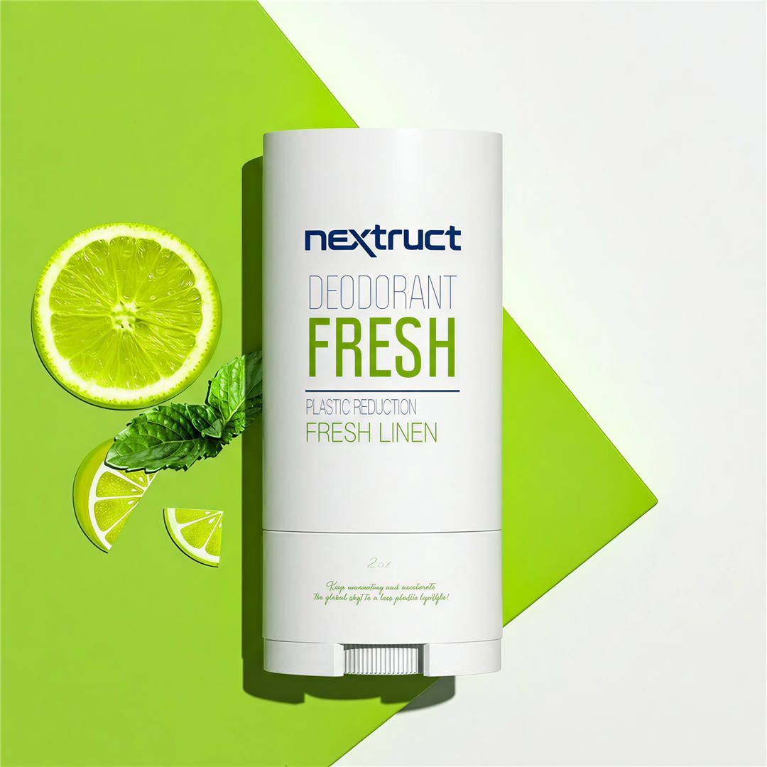 Sustainable 60g White Kraft Paper Deodorant Tube with PCR-PP Base